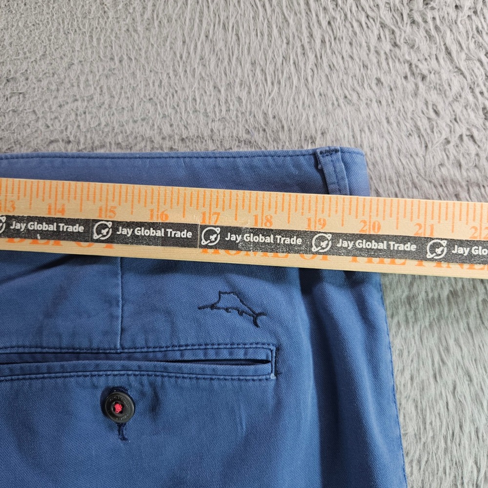 Tommy Bahama Boracay Mens Shorts 40 Blue Cotton‎ Blend Flat Front Chino 9 Inseam - Picture 6 of 8